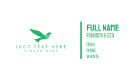 Green Peaceful Dove Business Card Design
