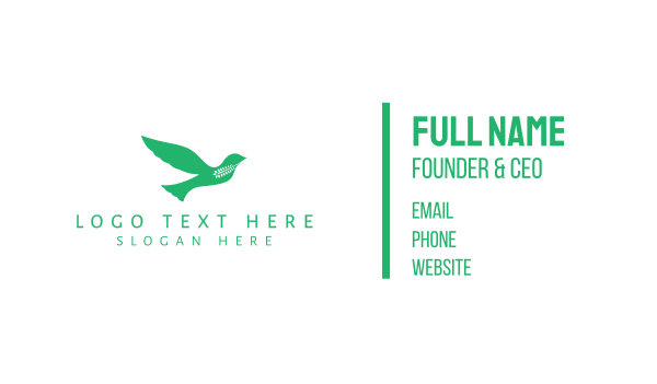Green Peaceful Dove Business Card Design Image Preview