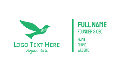 Green Peaceful Dove Business Card