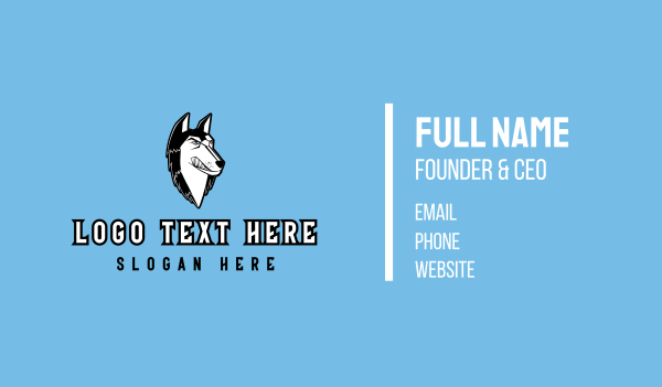 Angry Husky Mascot Business Card Design Image Preview