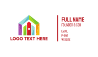 Colorful Geometric House Business Card Image Preview