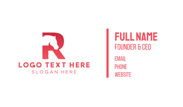 Red Letter R Horse Business Card Design Image Preview