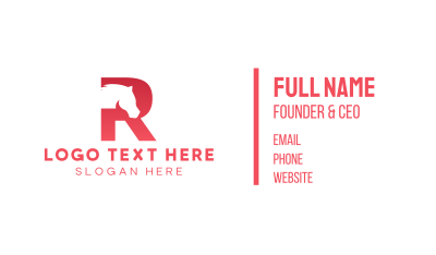 Red Letter R Horse Business Card Image Preview