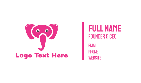 Pink Elephant Business Card Design Image Preview