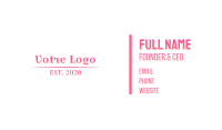 Boutique Wordmark Business Card Image Preview