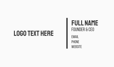 Strong Bold Text Business Card