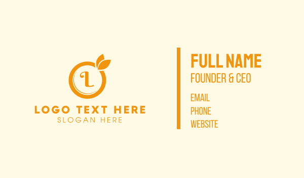 Orange Fruit Lettermark Business Card Design Image Preview