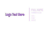 Comic Purple Wordmark Business Card Design