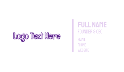 Comic Purple Wordmark Business Card