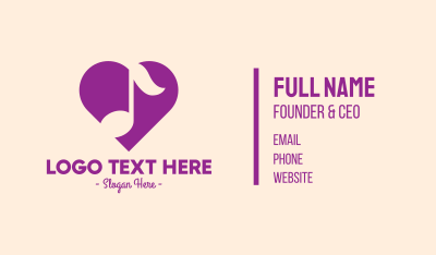 Purple Heart Note Business Card Image Preview