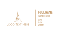 Brown Eiffel Tower Business Card Image Preview