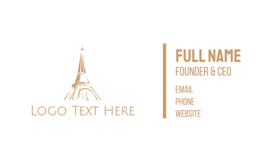 Brown Eiffel Tower Business Card