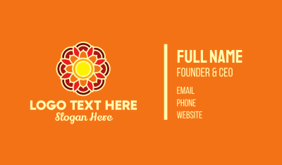 Orange Lotus Flower Business Card Image Preview