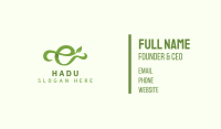 Green Organic Letter E Business Card Image Preview
