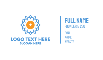 Blue Star Flower Business Card Image Preview