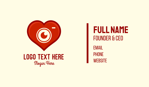 Red Heart Camera App Business Card Design Image Preview