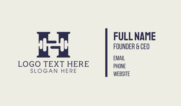 Gym Dumbbell Letter H Business Card Design Image Preview