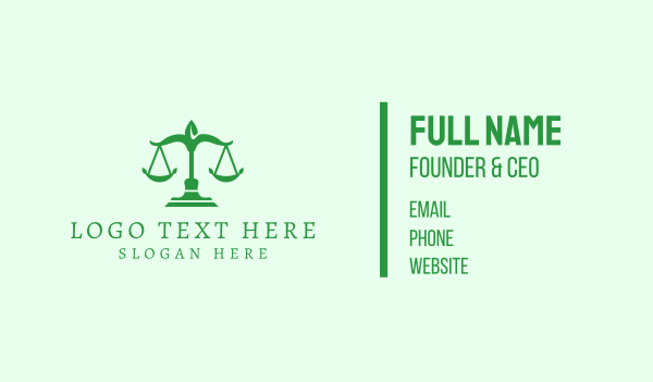 Green Leaf Justice  Business Card Design Image Preview