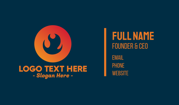 Flame Fire Circle Business Card Design Image Preview