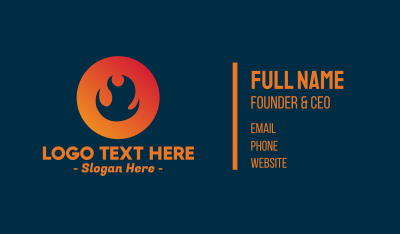 Flame Fire Circle Business Card