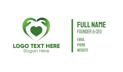 Green Heart Caregiver Business Card