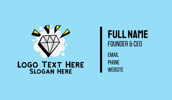 Shiny Diamond Doodle  Business Card Design Image Preview