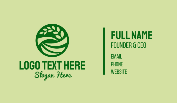 Green Farm Field Business Card Design Image Preview