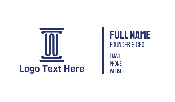 Blue Pillar Letter W Business Card Design Image Preview