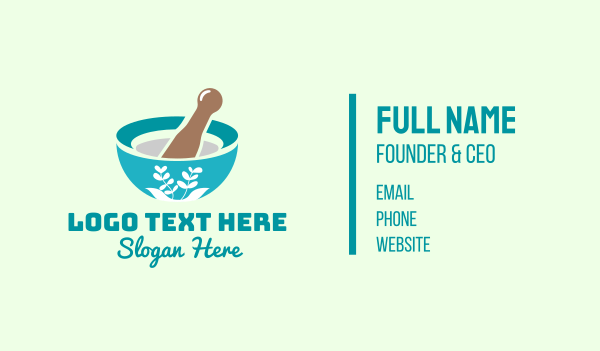 Organic Mortar Pestle Business Card Design Image Preview