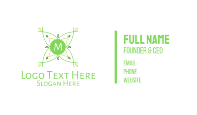Green Plant Nature Lettermark Business Card Image Preview