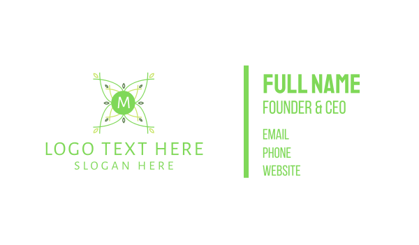 Green Plant Nature Lettermark Business Card Design Image Preview