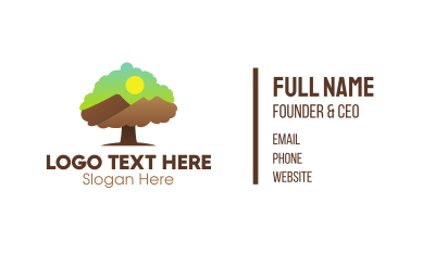 Mountain Tree Landscape Business Card Image Preview