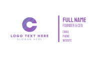 Purple Letter C Business Card Design