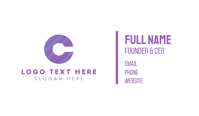 Purple Letter C Business Card Image Preview