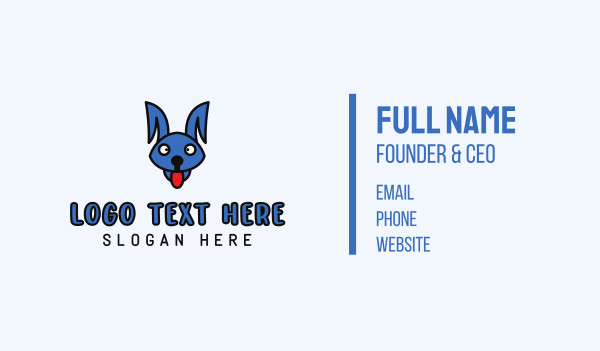 Blue Ear Dog Business Card Design Image Preview