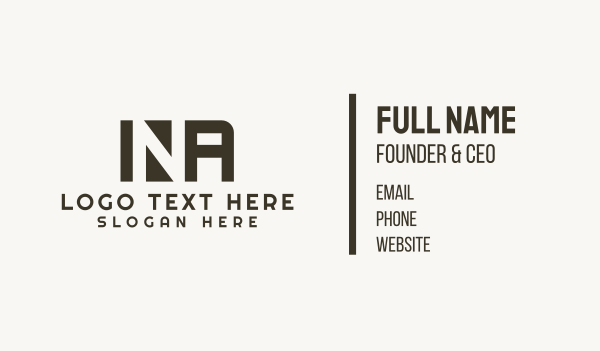 Black Letter NA  Business Card Design Image Preview