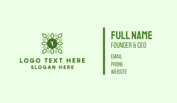 Green Organic Lettermark Business Card Design Image Preview