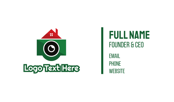 Green Camera House Business Card Design Image Preview