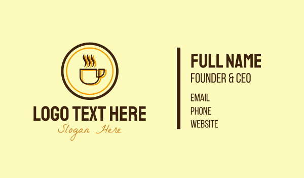 Hot Coffee Mug Circle  Business Card Design Image Preview