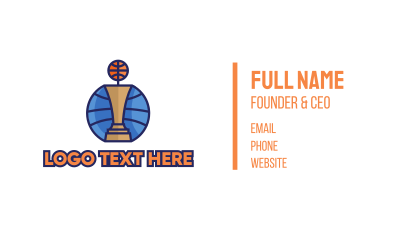Basketball Tournament Competition Trophy Business Card Image Preview
