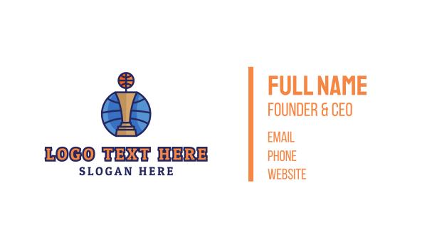 Basketball Tournament Competition Trophy Business Card Design Image Preview