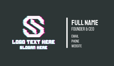 Letter S Glitch Business Card