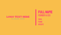 Women's Accessories Fuchsia Wordmark Business Card Preview