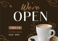 Cafe Opening Announcement Postcard Design