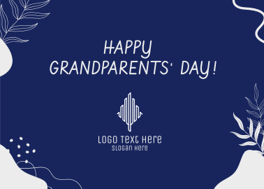 Grandparents Day Organic Abstract Postcard