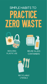 Simple Habits to Zero Waste Facebook story Image Preview