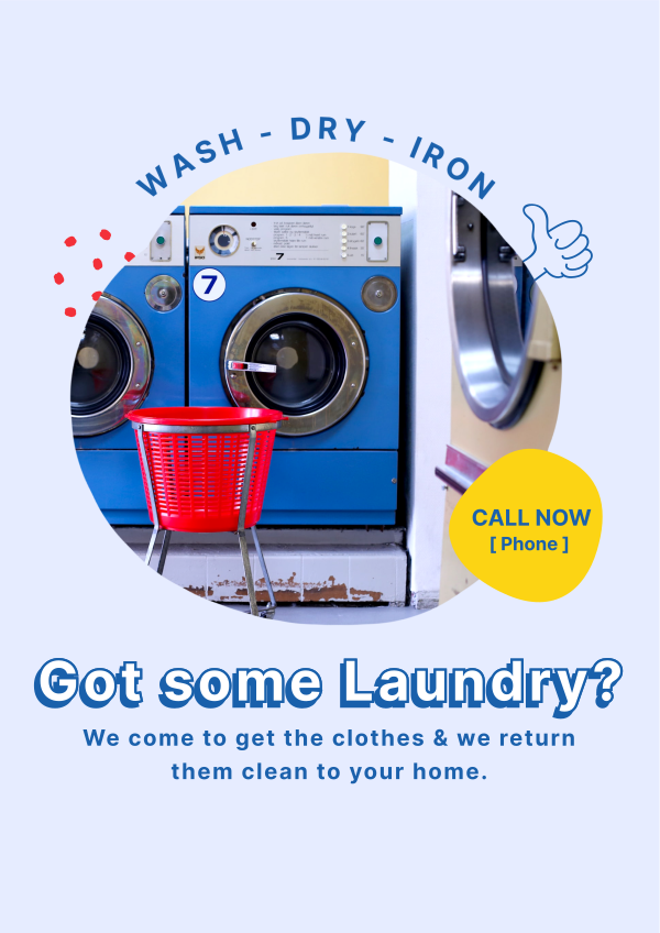 Doodle Laundry Flyer Design Image Preview
