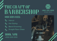 Grooming Barbershop Postcard Design
