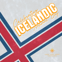 Geometric Icelandic National Day Instagram post Image Preview