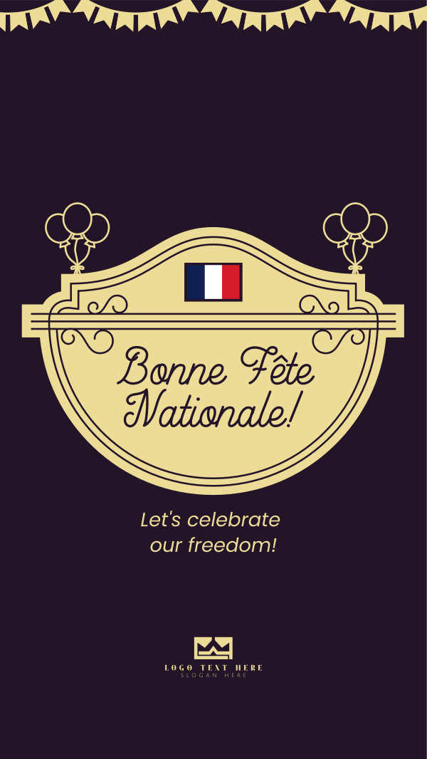 Bastille Day Badge Instagram Story Design Image Preview